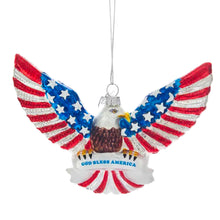 Load image into Gallery viewer, Patriotic God Bless America Eagle Ornament