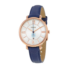 Load image into Gallery viewer, Coast Guard Seal Ladies Fossil Navy Leather Strap Watch (Navy)