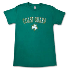Load image into Gallery viewer, Coast Guard Distressed Shamrock T-Shirt (Kelly Green)