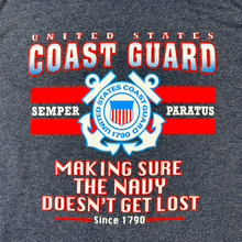 Load image into Gallery viewer, Coast Guard Making Sure Navy Doesn&#39;t Get Lost T-Shirt (Heather Navy)