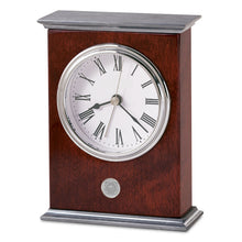 Load image into Gallery viewer, Coast Guard Seal Rosewood Finish Desk Clock (Silver)*
