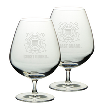 Load image into Gallery viewer, Coast Guard Seal Set of Two 21oz Brandy Snifter Glasses*