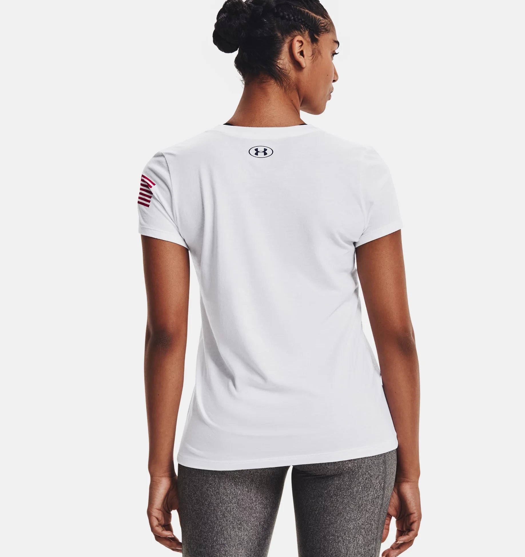 Under armour t on sale shirts white women