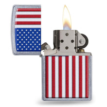 Load image into Gallery viewer, AMERICAN FLAG CHROME COLOR ZIPPO LIGHTER