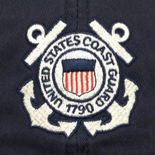 Load image into Gallery viewer, Coast Guard Seal Veteran Twill Hat (Navy)