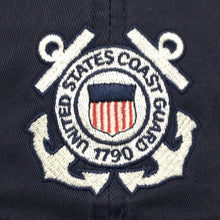 Load image into Gallery viewer, Coast Guard Seal Veteran Twill Hat (Navy)