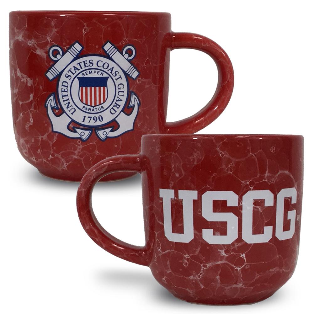 Coast Guard Marbled 17 oz Mug (Red)