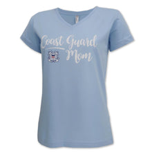 Load image into Gallery viewer, Coast Guard Seal Ladies Mom V-Neck T-Shirt (Light Blue)