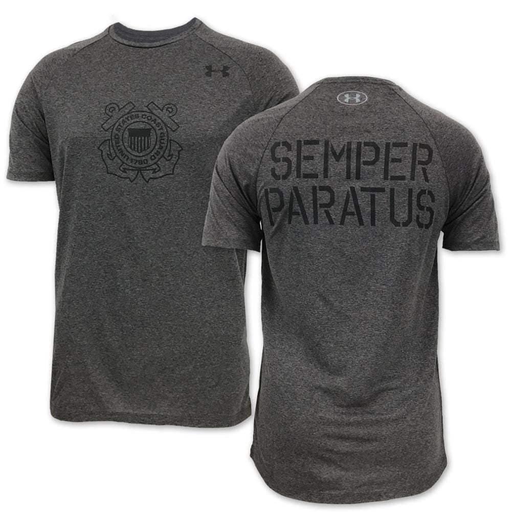 Coast Guard Under Armour Semper Paratus Tech T-Shirt (Charcoal)