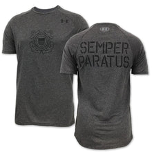 Load image into Gallery viewer, Coast Guard Under Armour Semper Paratus Tech T-Shirt (Charcoal)