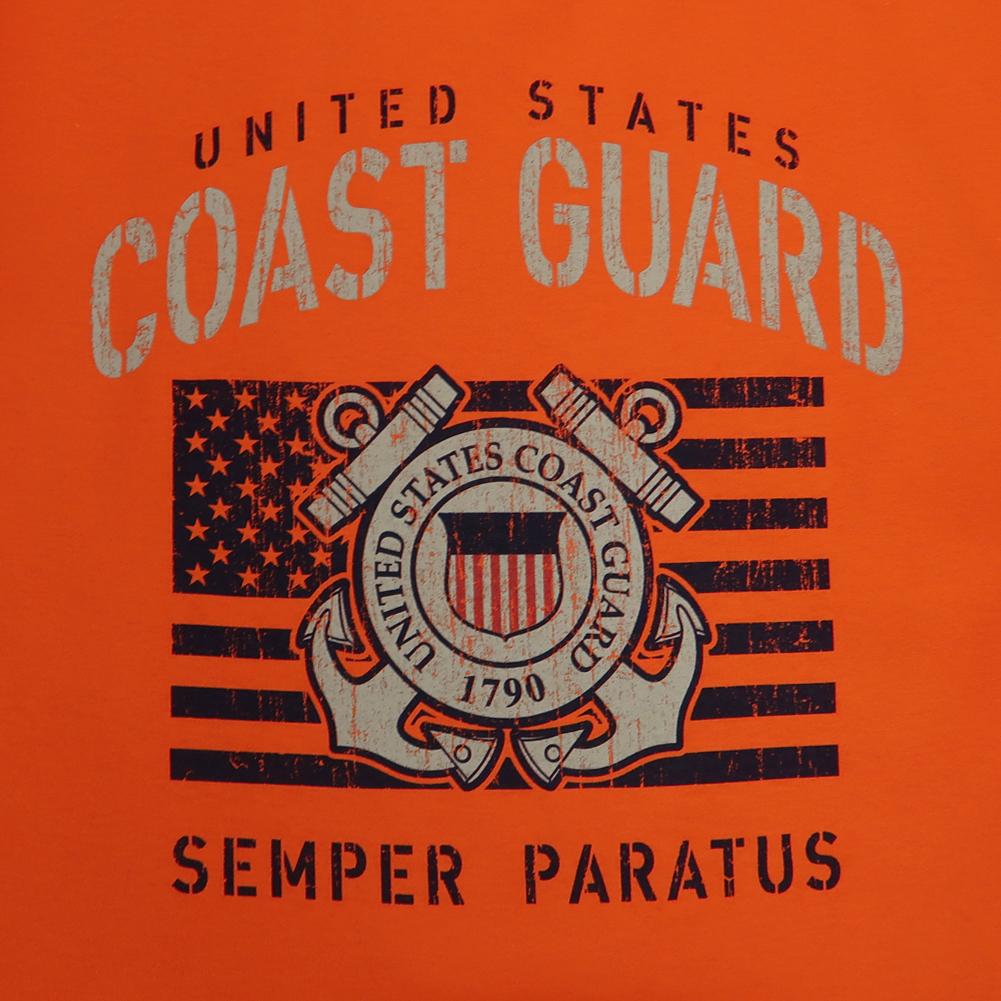Coast Guard Vintage Stencil T-Shirt (Orange)