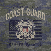 Load image into Gallery viewer, Coast Guard Youth Vintage Stencil T-Shirt (Camo)