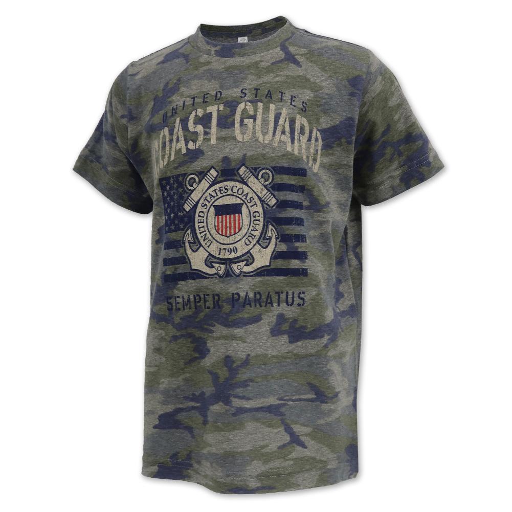 Coast Guard Youth Vintage Stencil T-Shirt (Camo)