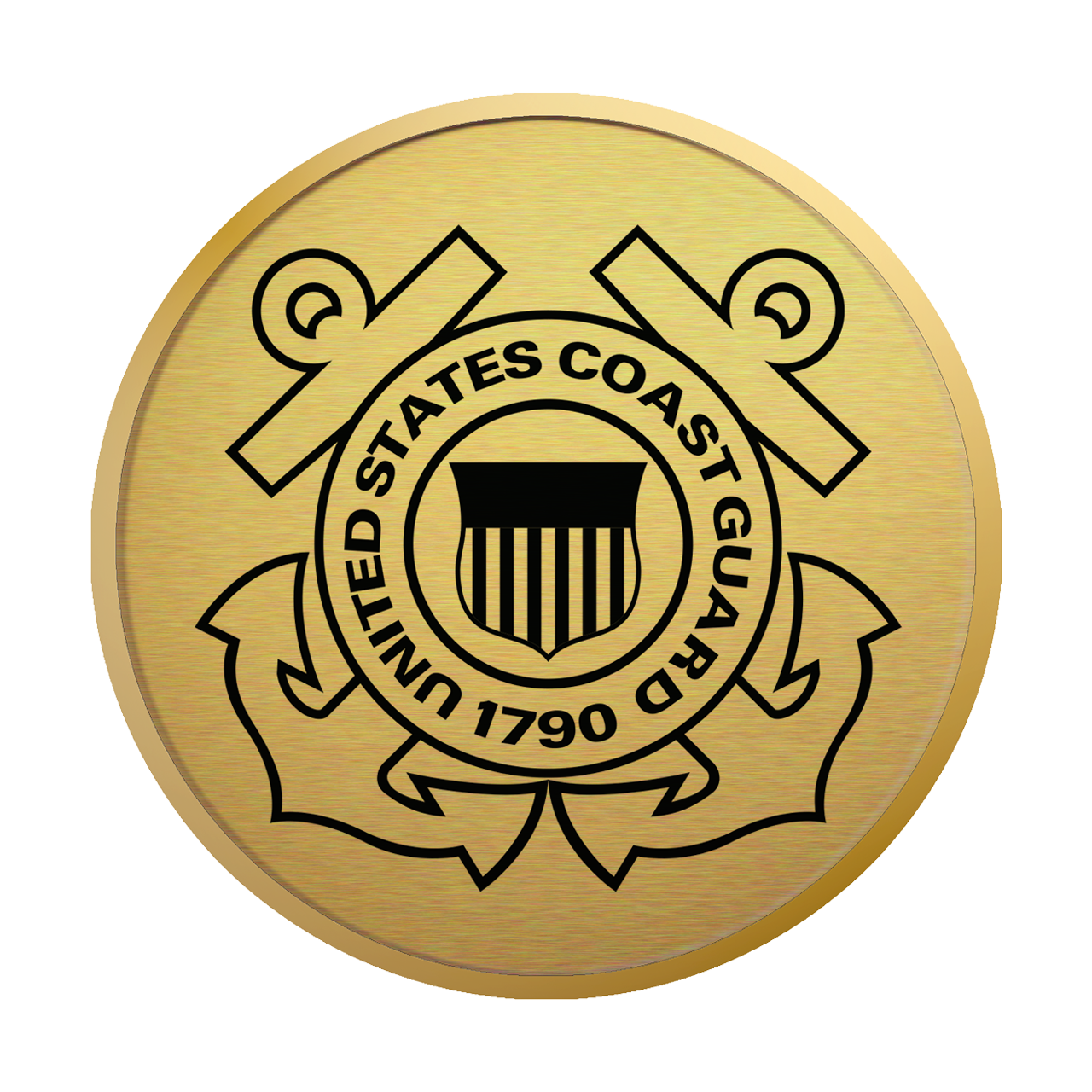U.S. Coast Guard Gold Engraved Medallion Frame (Vertical)*