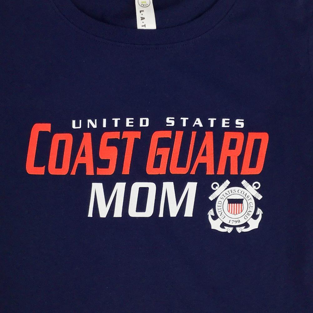 LADIES UNITED STATES COAST GUARD MOM T-SHIRT (NAVY) 1