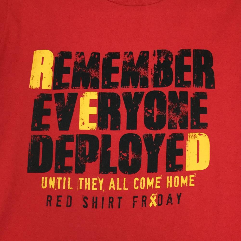 LADIES REMEMBER EVERYONE DEPLOYED T-SHIRT (RED) 2