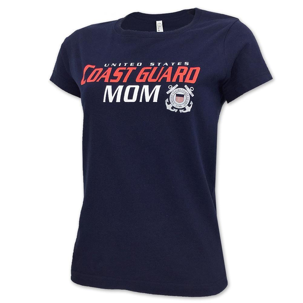 LADIES UNITED STATES COAST GUARD MOM T-SHIRT (NAVY) 2