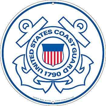 United States Coast Guard 12" Aluminum Sign (White)