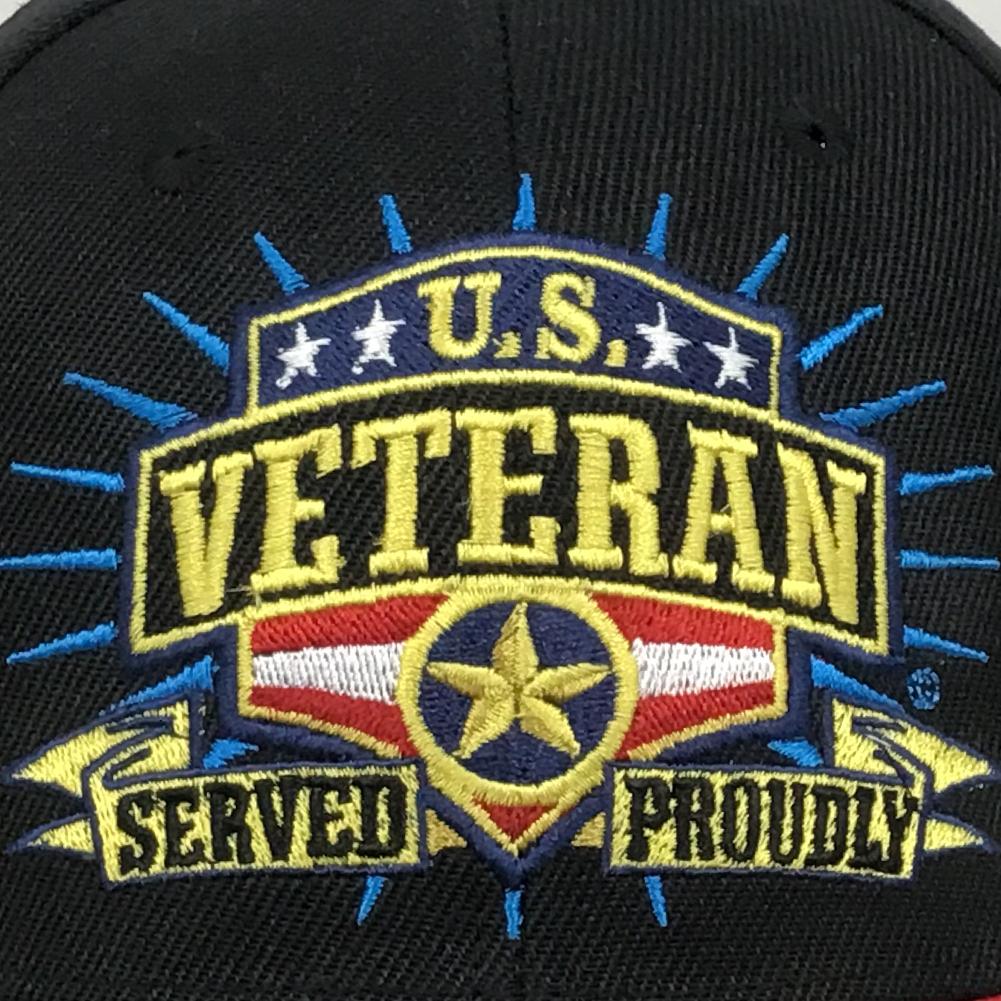 U.S. VETERAN SERVED PROUDLY HAT (BLACK) 1