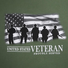 Load image into Gallery viewer, UNITED STATES VETERAN PROUDLY SERVED T-SHIRT (OD GREEN) 1