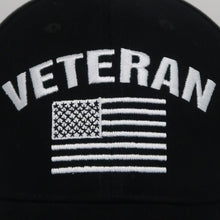 Load image into Gallery viewer, VETERAN FLAG HAT (BLACK)