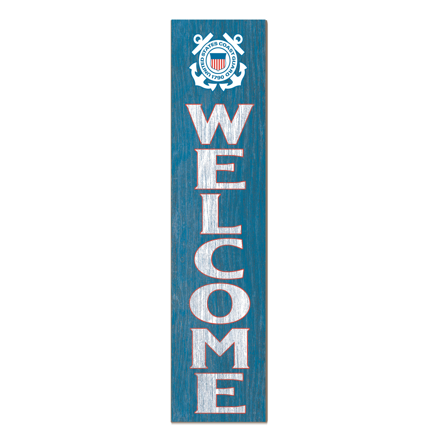 Coast Guard Leaning Sign Welcome (11x46)