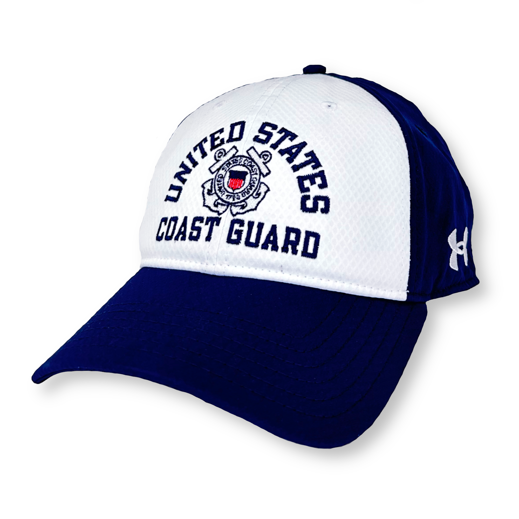 United States Coast Guard Under Armour Zone Adjustable Hat (White)